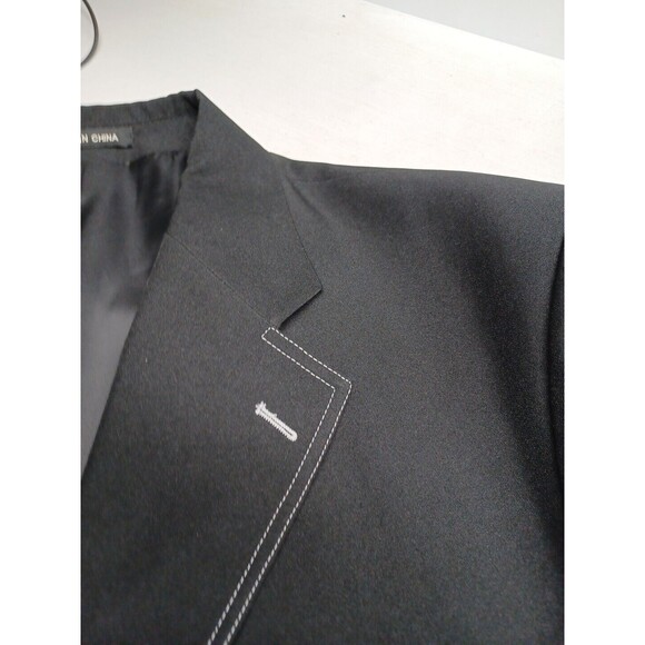 Fortino Landi Mens Black Blazer Jacket Sports Coat Thick Stitch Sz 42L - Picture 4 of 8